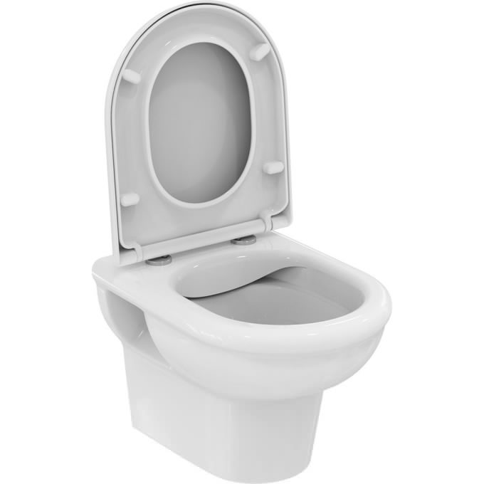 Безободковый подвесной унитаз с сидением и крышкой IDEAL STANDARD EXACTO RIMLESS R002601
